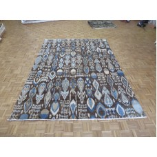 Bloomsbury Market One-of-a-Kind Pellegrino Ikat Peshawar Hand-Knotted Wool Chocolate Brown Area Rug OLRG2216